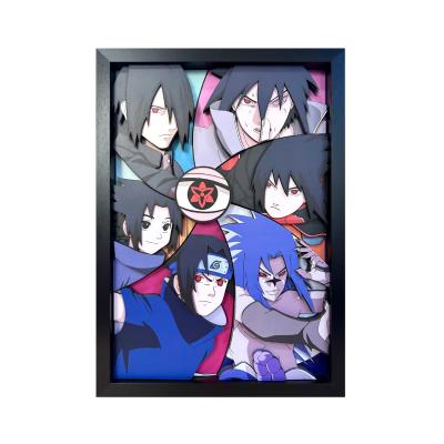 Sasuke Naruto 3D Poster Art Frame Custom Paper Sculpture Shadow Box 